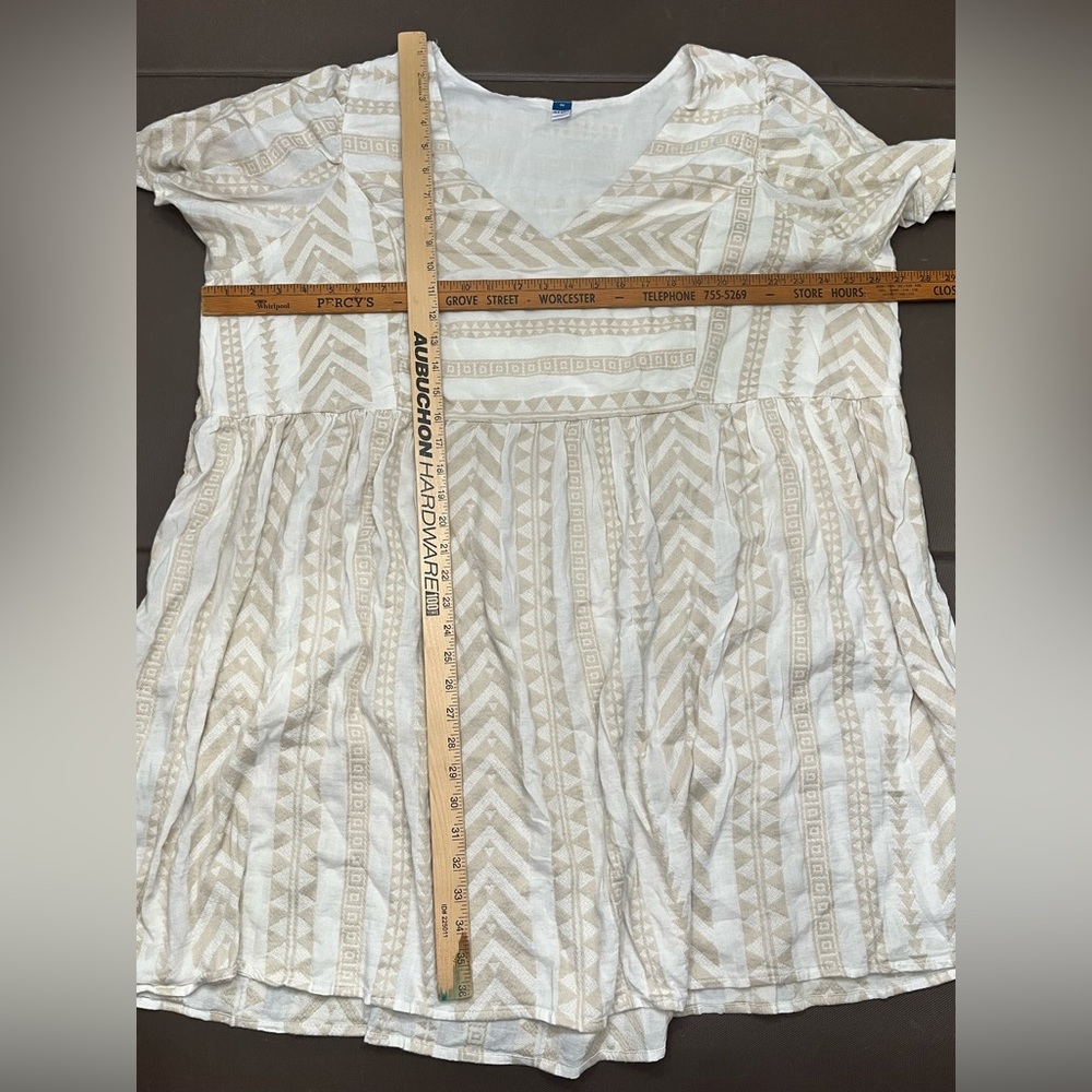 Old Navy Dress Aztec Mini Swing Smocked Pockets Cotton‎ Blend Minimalist 3X - Picture 5 of 9